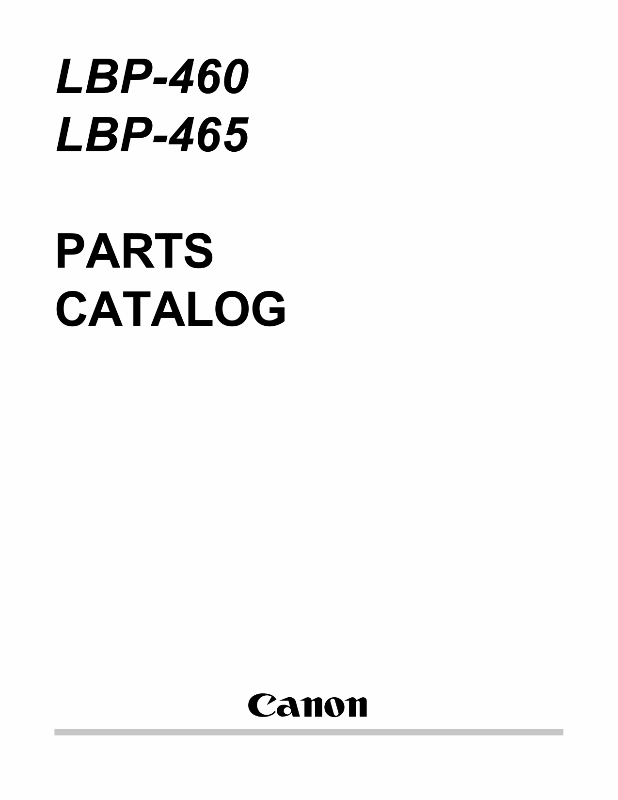 Canon imageCLASS LBP-460 465 Parts Catalog Manual-1